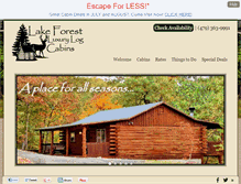 Tablet Screenshot of lakeforestcabinsresort.com